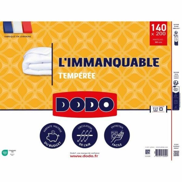 Dyne 140 × 200 cm - DODO - tempereret 250 g/m², hvid