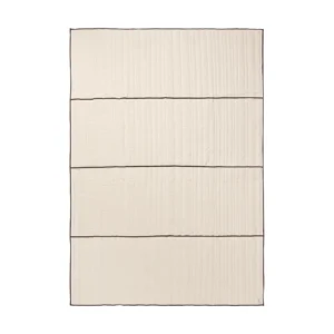 Ferm Living Vari quiltet sengetæppe Natural-dark chocolate, 260x180 cm