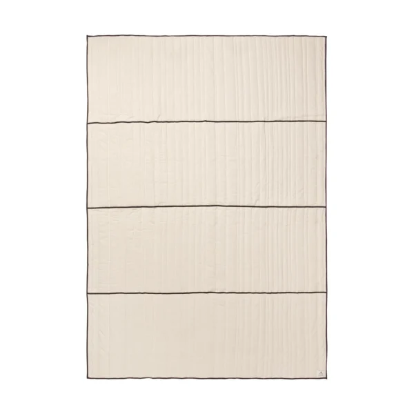 Ferm Living Vari quiltet sengetæppe Natural-dark chocolate, 260x180 cm