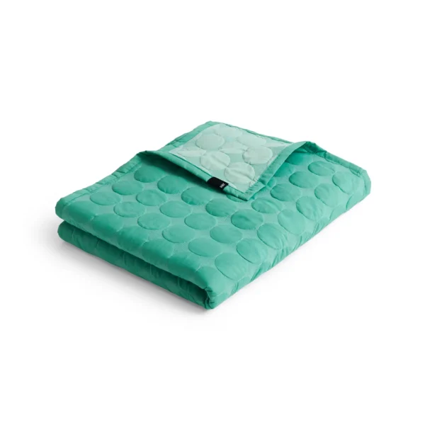 HAY Mega Dot sengetæppe organic 260x260 cm Sea green
