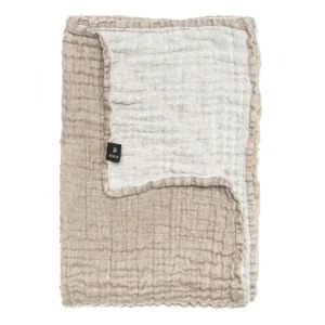 Himla Hannelin sengetæppe beige/hvid 260x260 cm