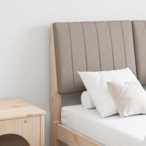Polstret sengegavl Gråbrun 120 cm Massiv fyrretræ