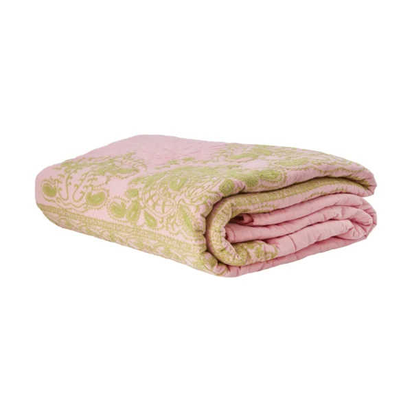 RICE Rice quiltet sengetæppe 225x225 cm Soft pink