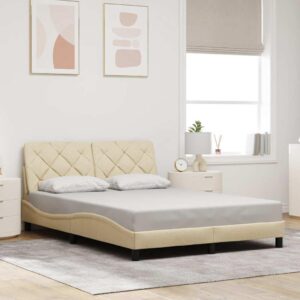Sengeramme uden madras Creme 120x200 cm Stof