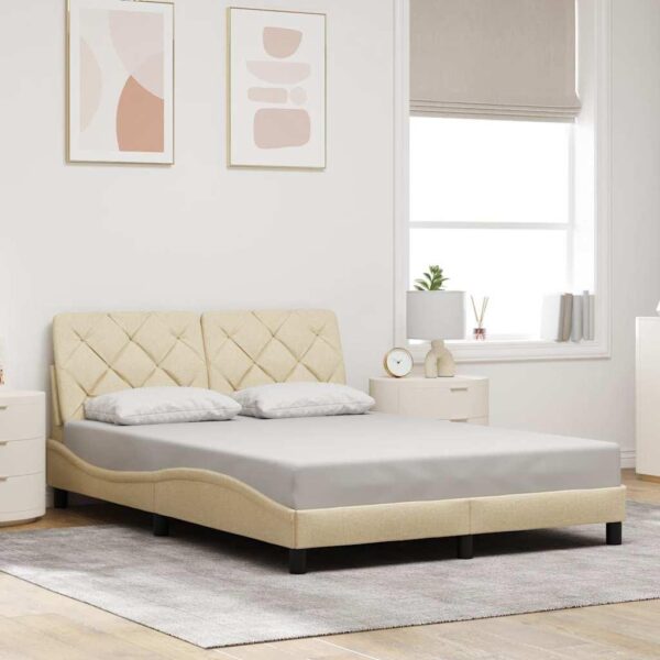 Sengeramme uden madras Creme 120x200 cm Stof