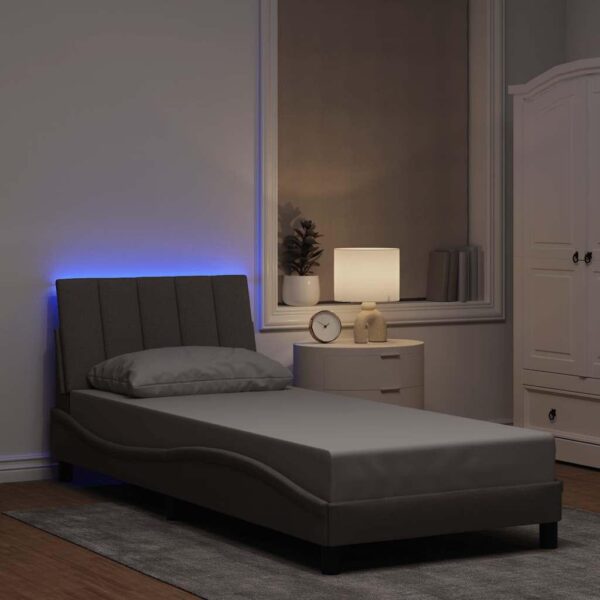 Sengeramme uden madras Hanko 90x200 cm stof gråbrun