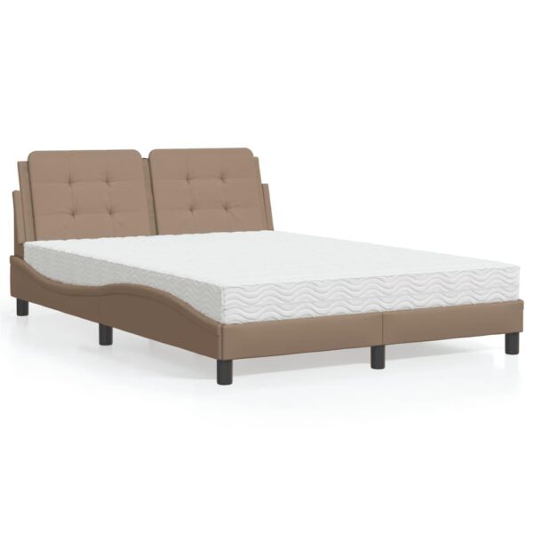 Sengeramme uden madras Zadar 120x200 cm kunstlæder cappuccinofarvet