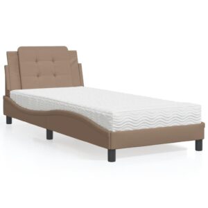 Sengeramme uden madras Zadar 90x200 cm kunstlæder cappuccinofarvet
