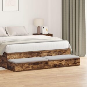 Sengeskuffer Røget eg 160 x 36.5 x 16.5 cm Konstrueret træ