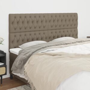 vidaXL sengegavl taupe 180x7x118/128 cm stof