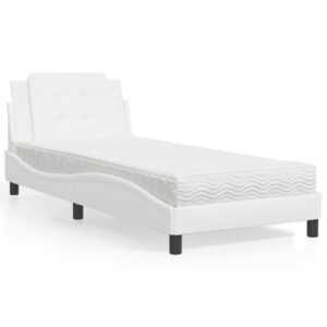 vidaXL sengeramme uden madras Zadar 100x200 cm kunstlæder hvid