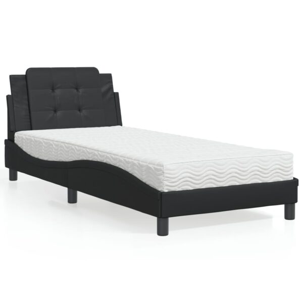 vidaXL sengeramme uden madras Zadar 100x200 cm kunstlæder sort