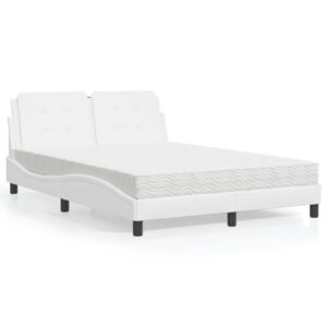 vidaXL sengeramme uden madras Zadar 120x200 cm kunstlæder hvid