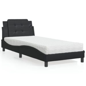 vidaXL sengeramme uden madras Zadar 90x200 cm kunstlæder sort
