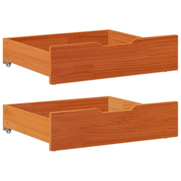 vidaXL sengeskuffer 2 stk. 75x55x17 cm massivt fyrretræ gyldenbrun