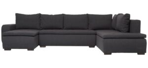 Amalfi U-sovesofa venstrevendt – grå stof, opbevaring og soveplads