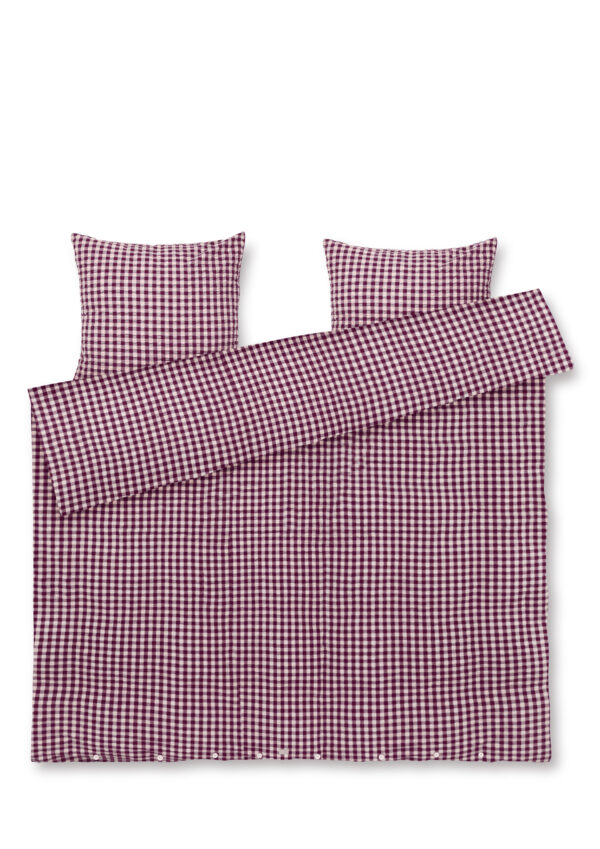 Juna - Bæk&Bølge Sengetøj - Plum/Rose - 200x220 cm