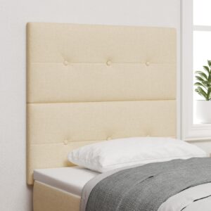 LED Sengegavl med LED -strimmellys Creme 90 cm Stof