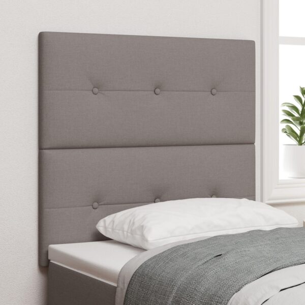 LED Sengegavl med LED -strimmellys Gråbrun 90 cm Stof