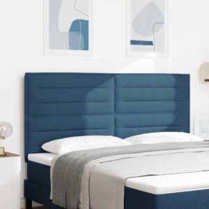 LED sengegavl med LED -strimmellys Blå 180 cm Polyester
