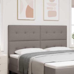 LED sengegavl med LED -strimmellys Gråbrun 180 cm Polyester