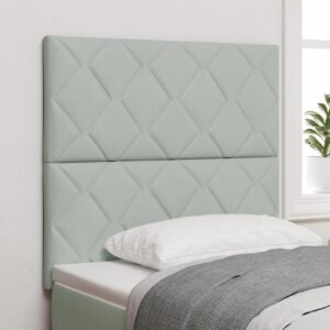LED-sengegavl med LED -strimmellys Lysegrå 90 cm Fløjl
