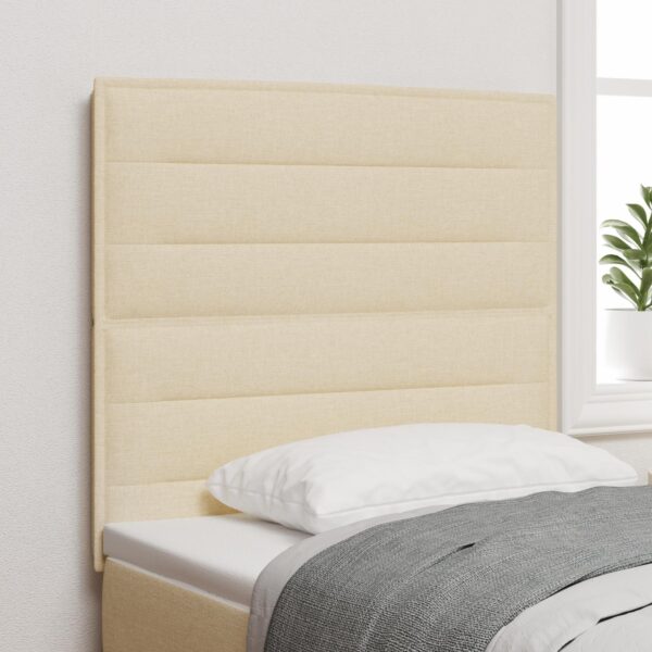 LED sengegavl med LED -strimmellys Vægmonteret Creme 90 cm Stof