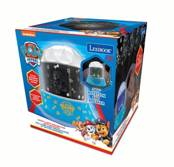 Lexibook - Paw Patrol Natlampe Projektor med Højttaler - Compact and portable