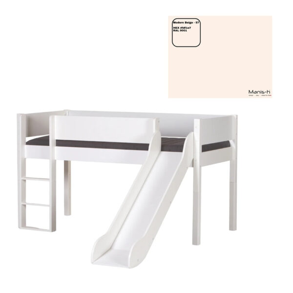 Loke Halvhøjseng Med Rutsjebane - 90x200 / Modern Beige