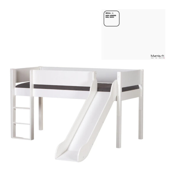 Loke Halvhøjseng Med Rutsjebane - 90x200 / White