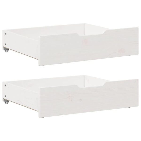Sengeskuffer 2 stk. 65x55x17 cm massivt fyrretræ hvid