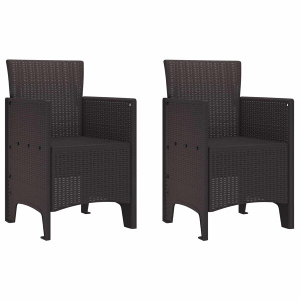vidaXL Have Stol med pude 2 pcs Brun 53 x 49 x 85 cm Polypropylen