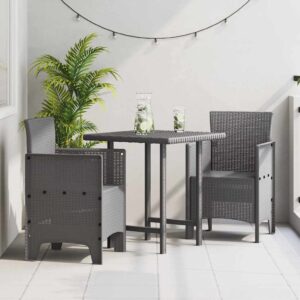 vidaXL Have Stol med pude 2 pcs Lysegrå 53 x 49 x 85 cm Polypropylen