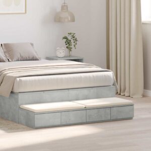 vidaXL Sengeskuffer Beton Grå 120 x 36,5 x 16,5 cm Konstrueret træ