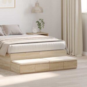 vidaXL Sengeskuffer Sonoma eg 120 x 36,5 x 16,5 cm Konstrueret træ
