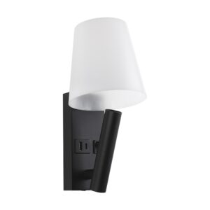 2W LED sengelampe / væglampe med USB-opladning - Sort, 3000K, CREE chip, IP20, moderne design - Kulør : Varm