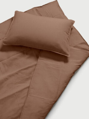 DAWN Hør Bomuld sengetøj - Mocha Brown - 100% økologisk bomuld -