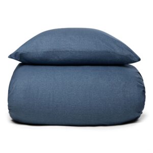 Dobbelt sengetøj 200x200 cm - Bomulds flonel - Blue Melange