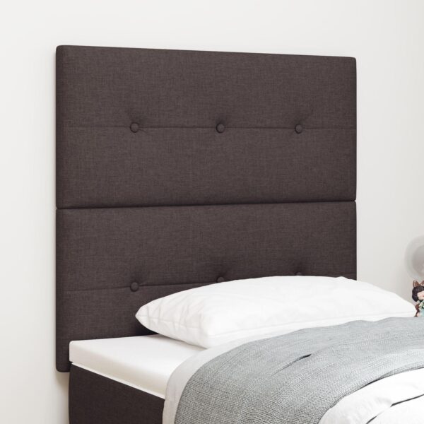 LED Sengegavl med LED -strimmellys Mørkebrun 90 cm Stof