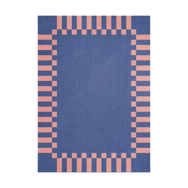 Layered Teklan frame uldtæppe Cobolt salmon, 250x350 cm
