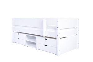 Manis-HÂ Ariel Enkeltseng med design sengehest og opbevaring - 200 cmÂ -Â 90x200