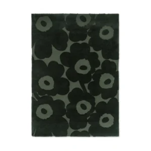 Marimekko Unikko uldtæppe Dark Green, 140x200 cm