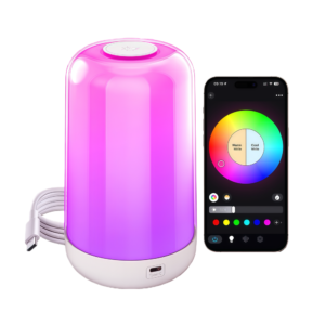 Opladelig RGB+CCT LED bord/natlampe - Bluetooth, Hvid, touch dæmpbar, IP20 indendørs - Dæmpbar : Dæmpbar, Kulør : RGB + CCT (Varm til Kold Hvid)