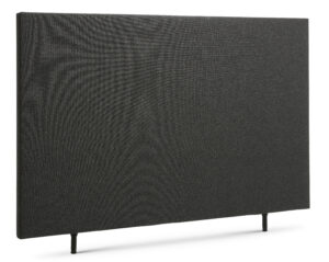 Plain sengegavl, højdejusterbar - antracitgrå polyester stof (L:180)