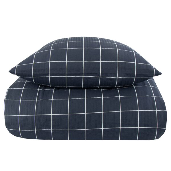 Sengetøj 200x220 cm - Blue Check - Bæk og bølge sengetøj - Borg Living - Sengetøj til dobbeltdyner