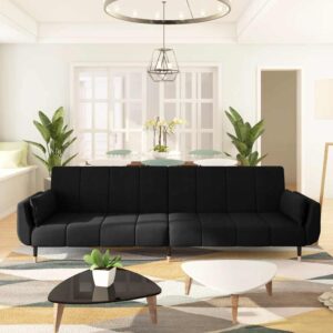 vidaXL 2-personers sovesofa med 2 puder fløjl sort