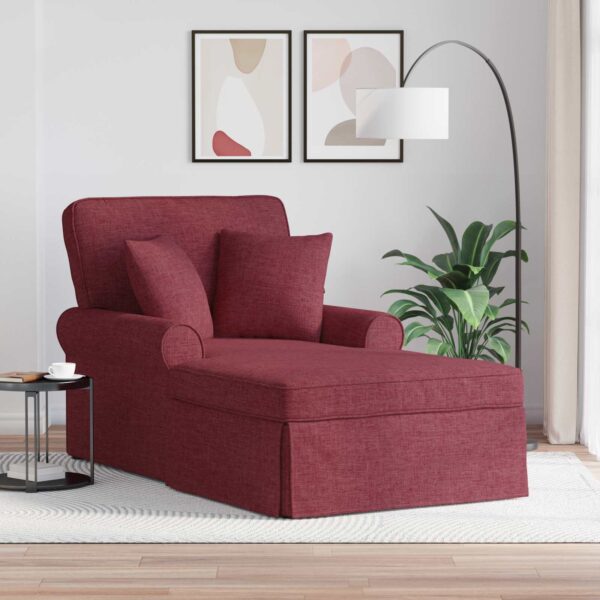 vidaXL Chaise lounge med volant med pude med pude 3 pcs Vinrød Stof