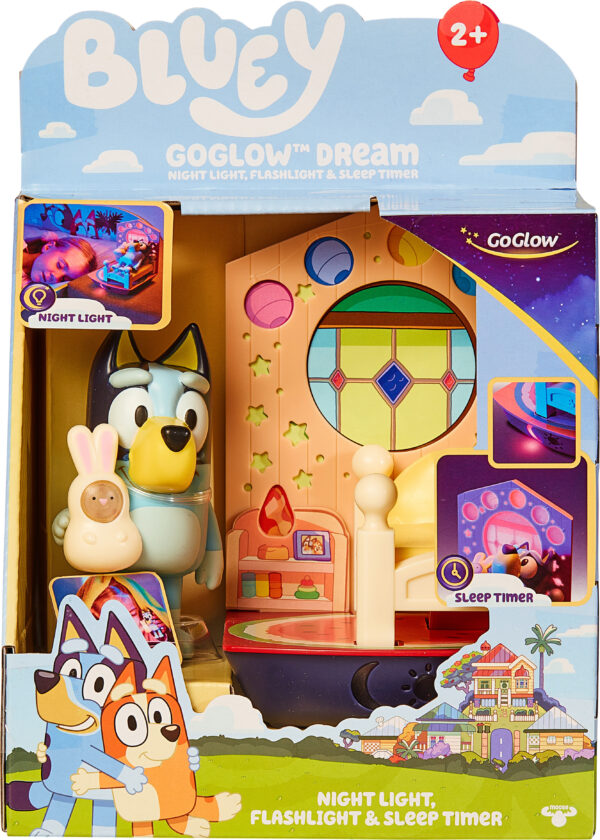 Bluey GoGlow Dream 3-i-1 Natlampe med Lommelygte og Sovetimer - 24+måneder