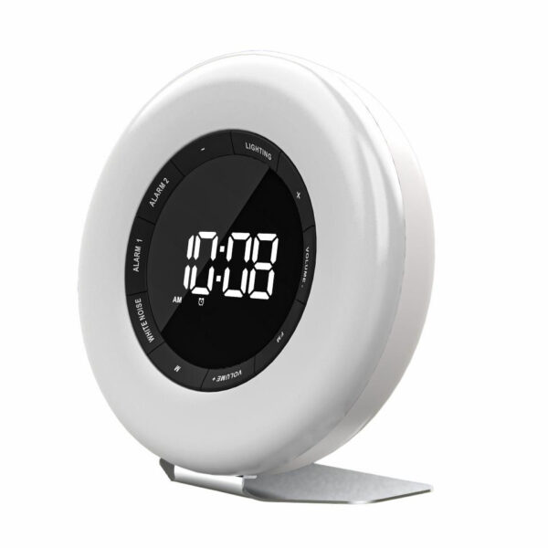 Denver CRL-342 Vækkeur med Lys - Dobbelt Alarmfunktion, USB-C - Hvid