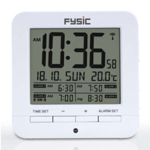 Fysic FKW-8 Digitalt Vækkeur med Termometer- Hvid